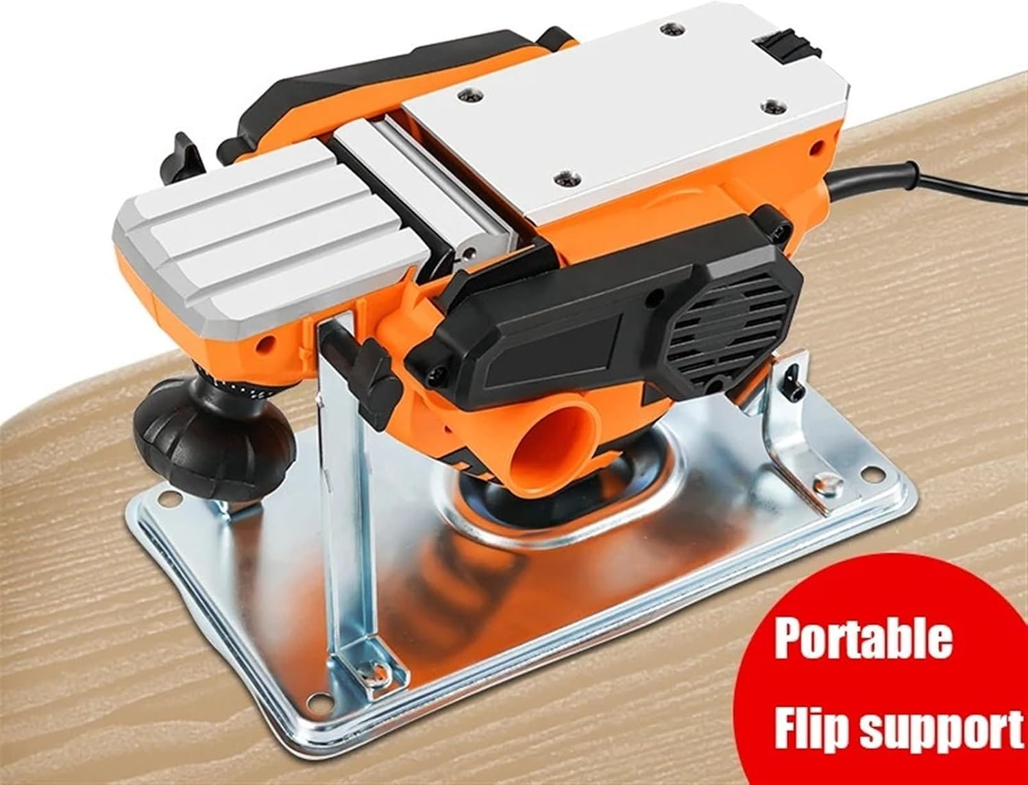 Pialla elettrica portatile, pialla per legno ad alta velocità e potente, con supporto ribaltabile e piano di guida, per la lavorazione del legno.