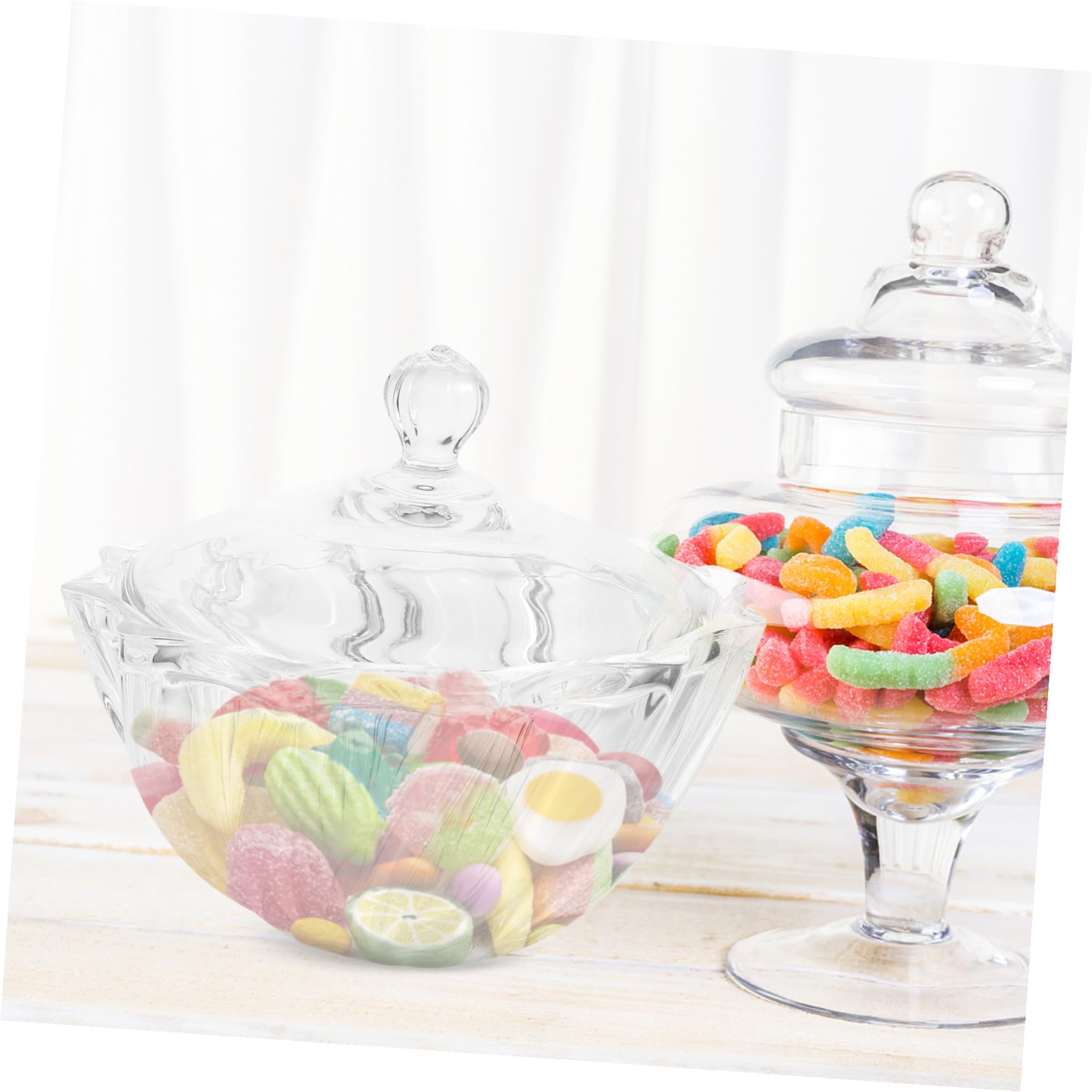 Tarro de Dulces de Vidrio con Tapa para Snacks y Galletas | Recipiente para Alimentos, Uso en Cocina Recibir Invitados, Diseño Clásico de Apariencia Elegante
