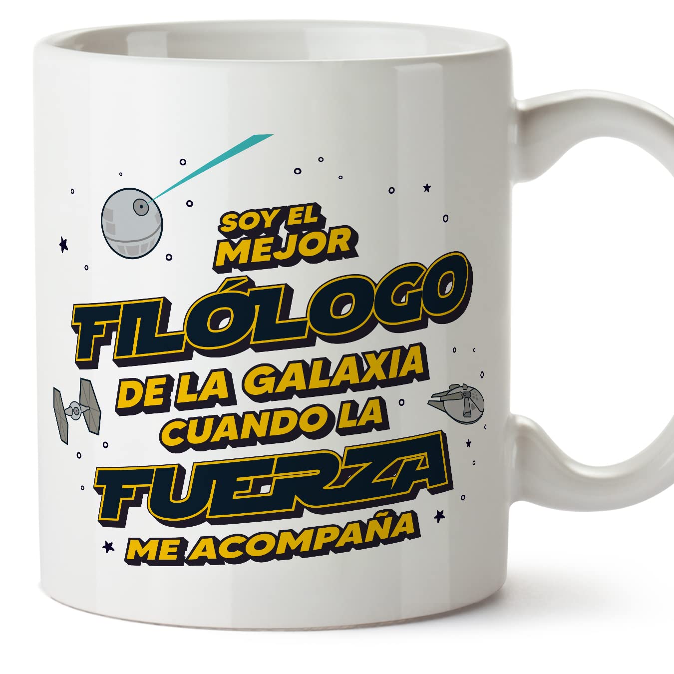 MUGFFINS Tazas para JEFE hombre - En Español - Mejor de la Galaxia Cuando Fuerza me Acompaña - 11 oz / 330 ml - Regalo original y divertido — view 145