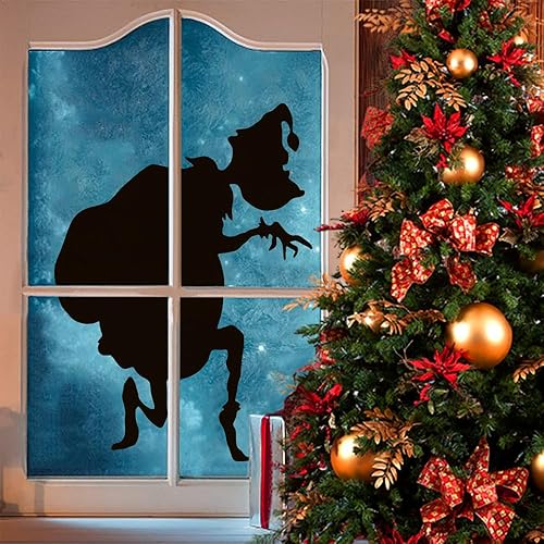 Miniatura 3 de Decoración navideña para ventana de Grinch, calcomanías divertidas de película de Navidad, lindas calcomanías de Navidad, decoración de vinilo con