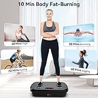 Vista 4 de Vibration Plate Exercise Machine Weight Loss, Whole Body Vibration Plate for Lymphatic Drainage, 180 Adjustable Speeds Vibrating Plate Fitness
