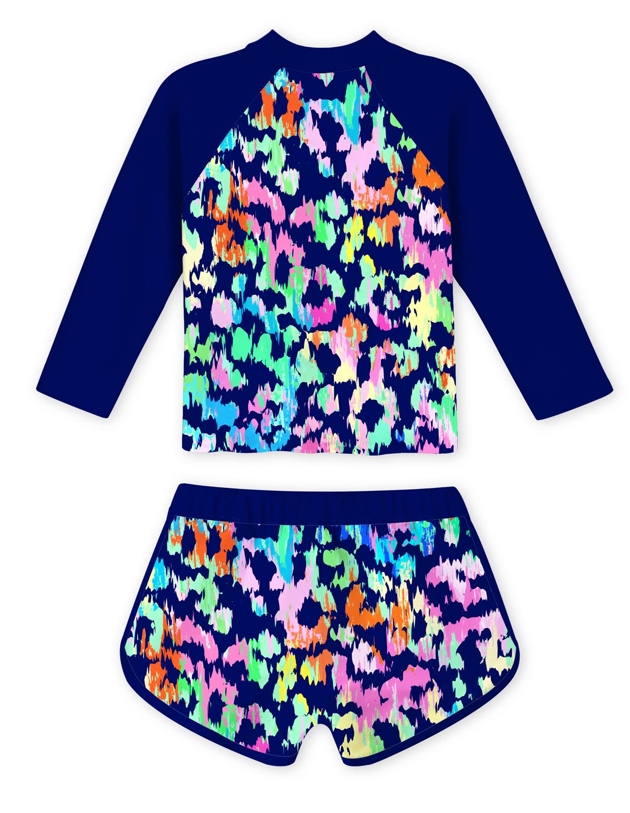 TUONROAD Girls 2 Pieces Rash Guard Swimsuit Long Sleeve Tankini for 4-10Y