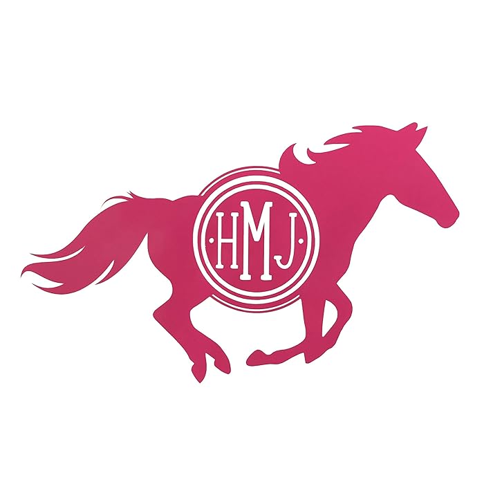 Buy Custom Horse Monogram Vinyl Decal Equestrian Bumper Sticker, for