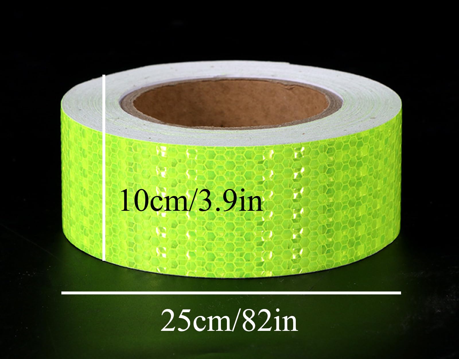 eallen Verde Fluorescente Cinta Reflectante Adhesiva 5/10/20CM X 25M, Cinta Adhesiva De Advertencia Reflexiva. Tira Seguridad Alta Visibilidad,Width 10cm