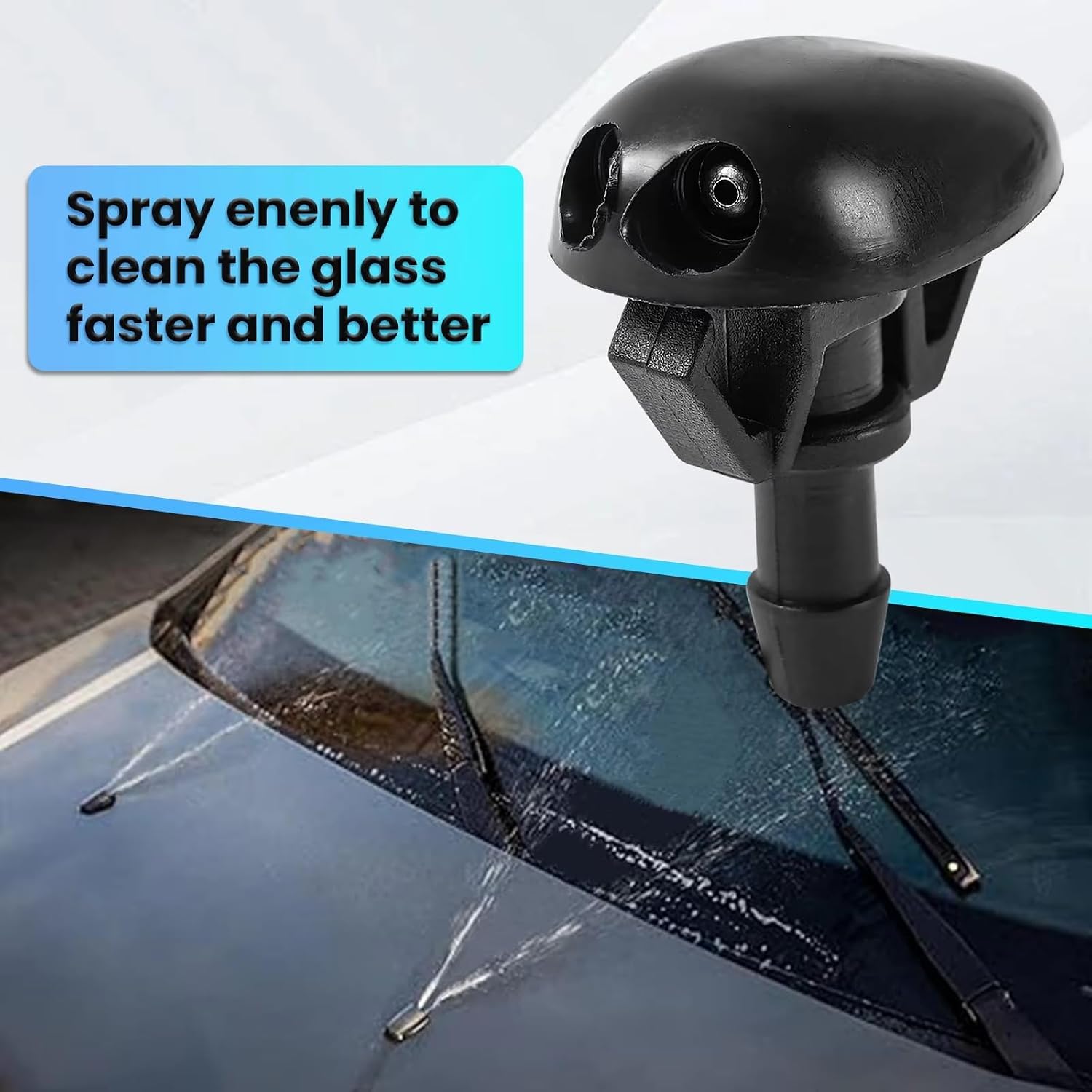 Car Wiper Washer Sprayer Compatible with Nissan for Pathfinder for R50 1995-2004 OEM 61601384859 Front Windshield Wiper Washer Nozzle Repairs Replacements