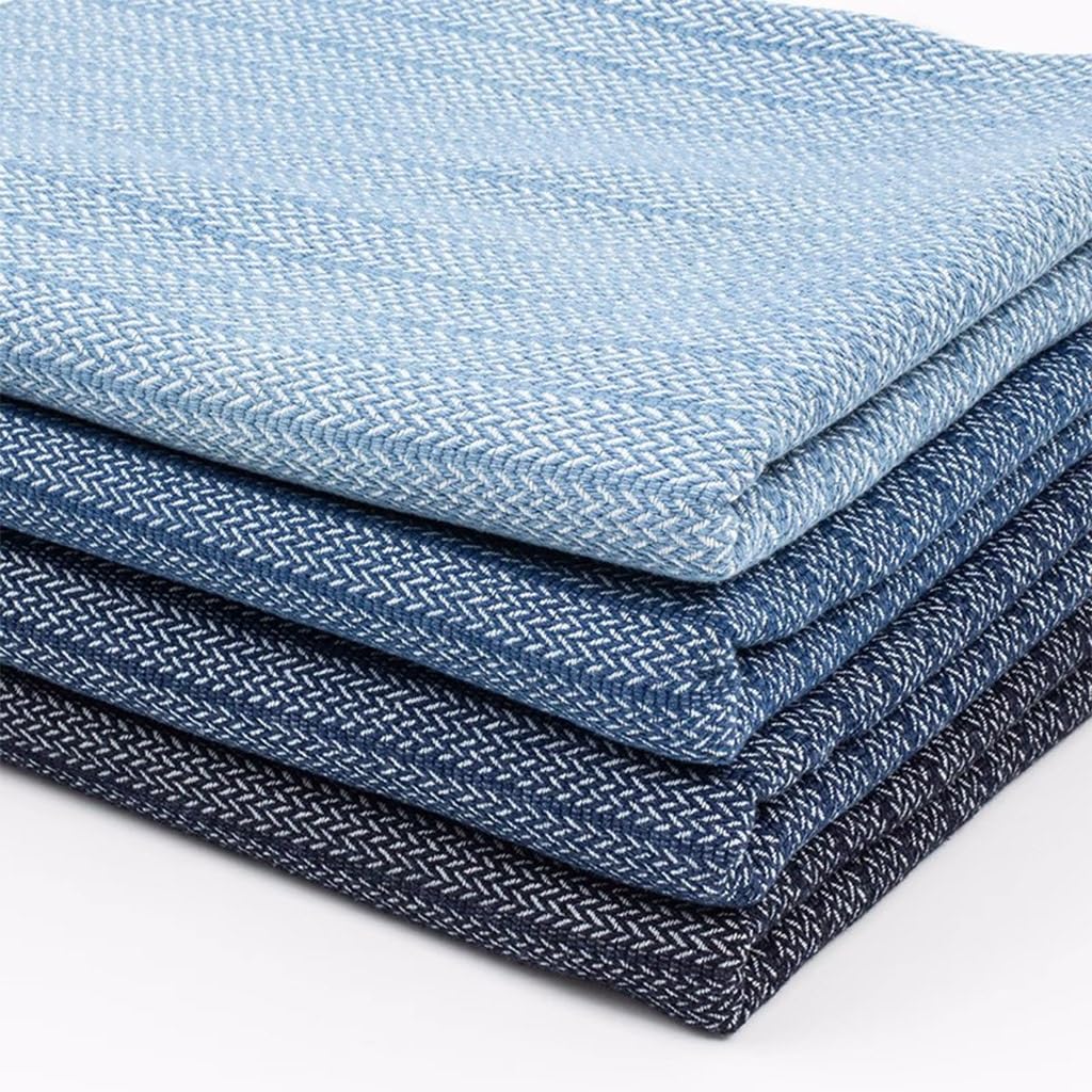 Tejido Vaquero, Tela Lavada De Jacquard Con, Algodón Puro, Por Metro, 170 Cm De Ancho, Azul(Blue2,5x1.7M)