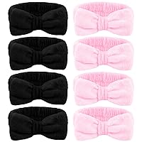 Vista 15 de Ondder Diadema de spa para lavar la cara, paquete de 8 diademas blancas para el cuidado de la piel para mujeres y niñas, de tela de rizo, lindas