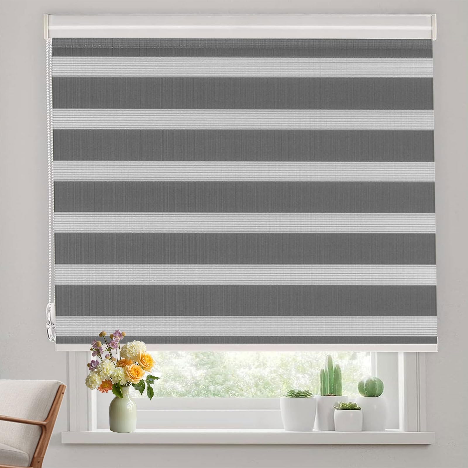 Verdunkelungsrollo Klemmfix 65 x 150 cm Hitzeschutz Energiesparend Sonnenschutz Klemmrollo Inkl. Zubehör für Schlafzimmer Küche, Dunkelgrau