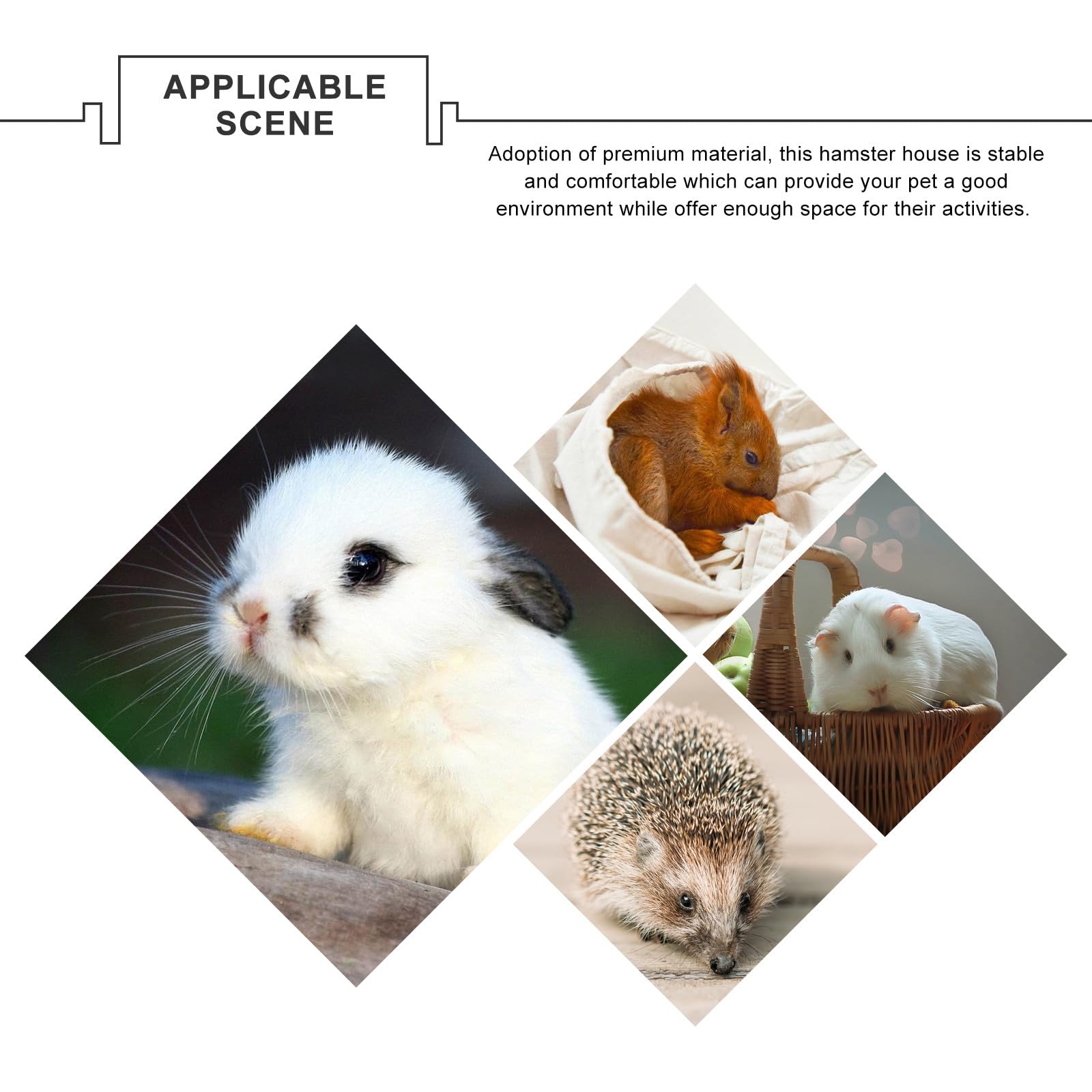 Gatuida Jaula Apertura Frontal y Superior Separada de Plástico Múltiples Orificios de Ventilación Ligera y Conveniente para Alimentar para Hámster Adecuado para Mascotas Pequeñas