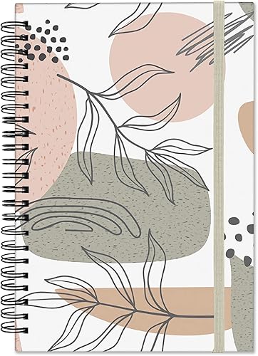 Cuaderno de espiral de tapa dura de 5.5 x 8.3 pulgadas, papel grueso de 80 GSM, 60 hojas, 120 páginas con banda de cierre elástica para niñas,