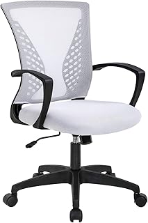 BestOffice オフィスチェア デスクチェア 疲れない 椅子 ロッキング機能 人間工学 ランバーサポート メッシュ 通気性 360度回転 アームレスト付き キャスター付き テレワーク PC パソコンチェア 事務用 在宅勤務 勉強 学習 おしゃれ ホワイト