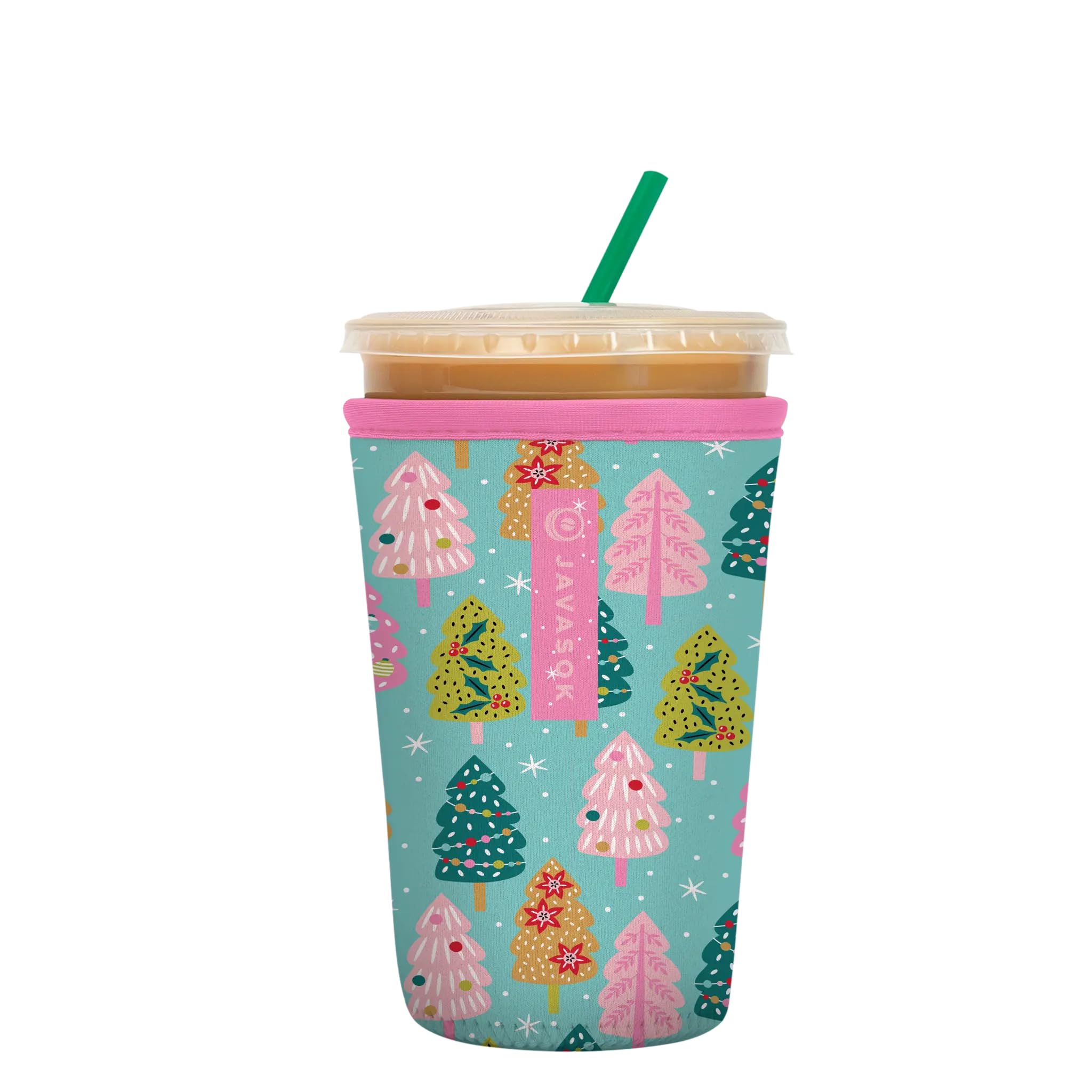 Sok It JavaSok Iced Coffee &amp; Cold Soda Insulated Neoprene Cup Sleeve (Winter Magic, Medium: 22-28oz)
