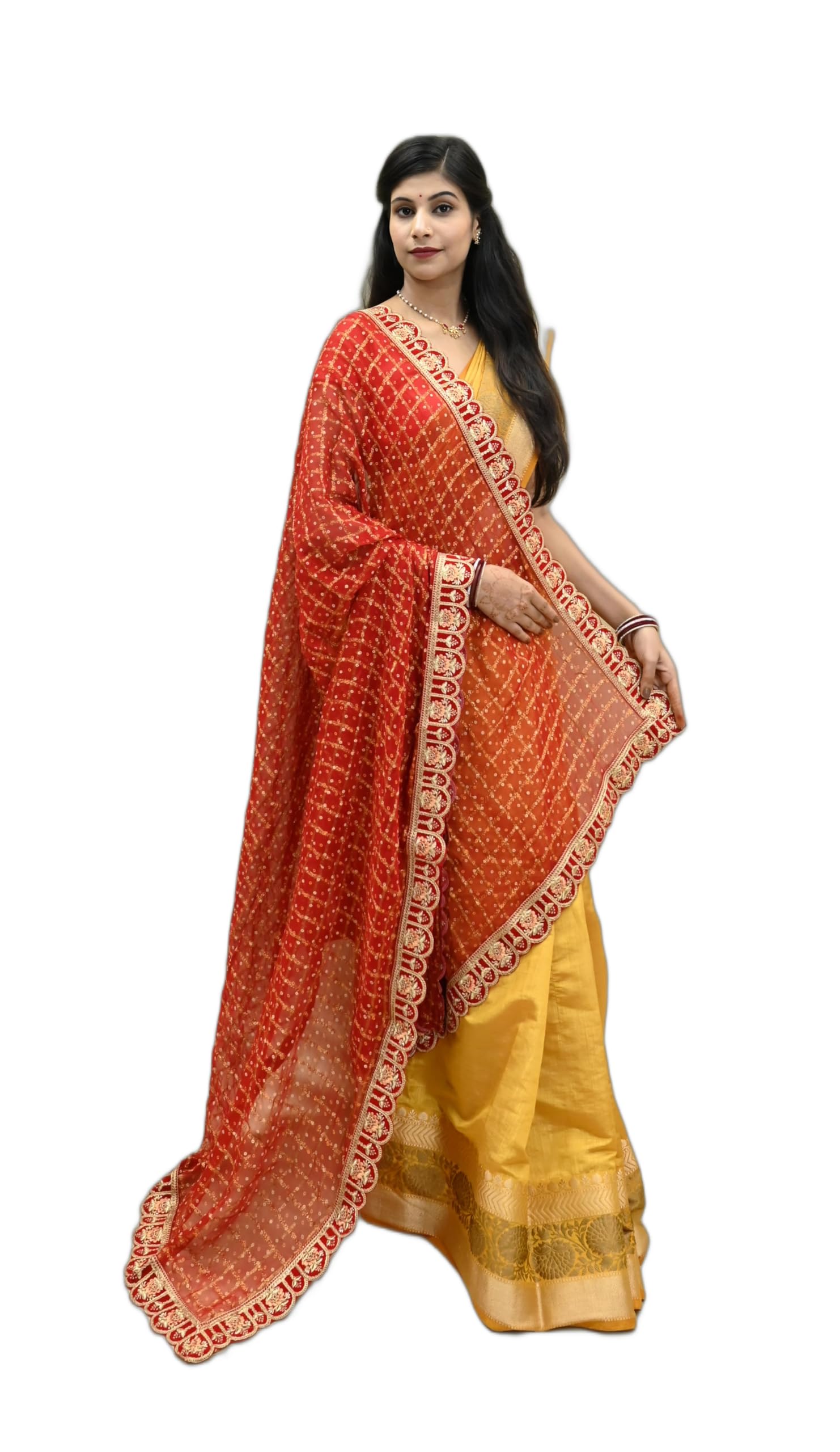 Beautifull Rajasthani Marwari Pure Georget Bandhani Odhna