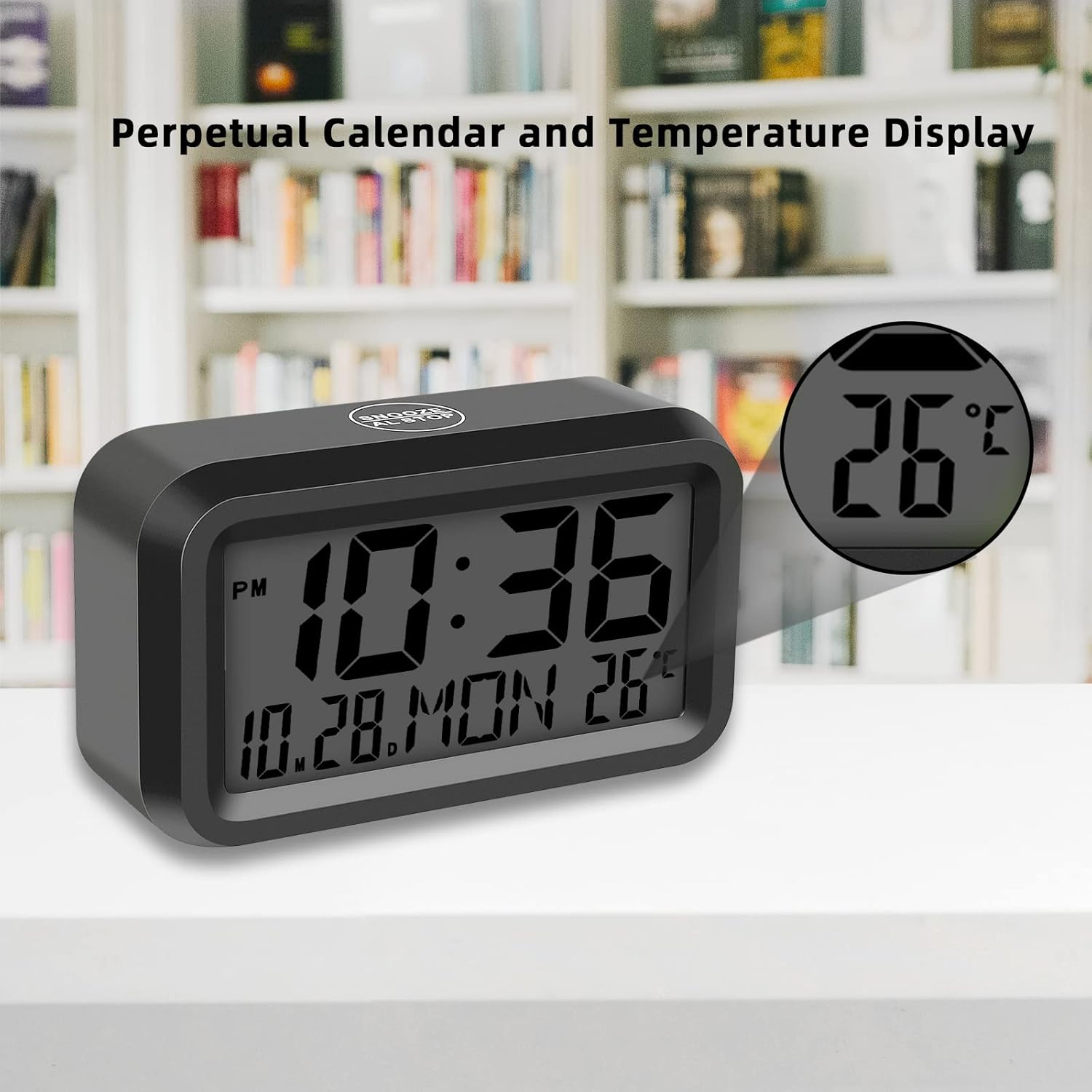 Buy SUPLEDCK Battery Operated Digital Alarm Clock with Calendar
