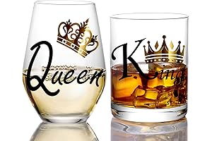 King and Queen Wine Glasses: Anniversary Gifts for Couples