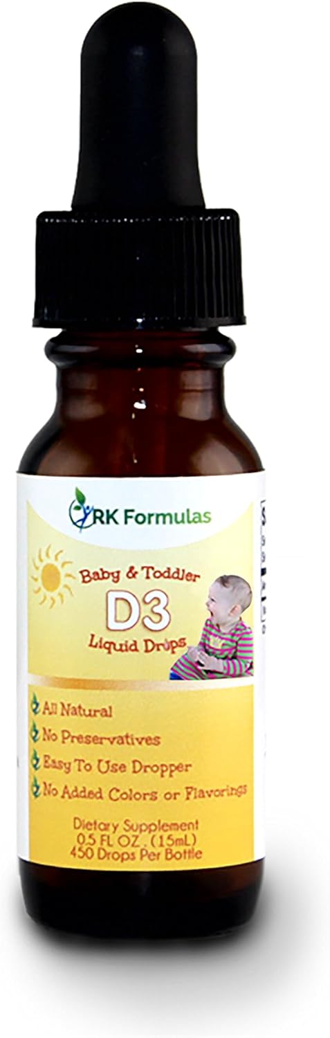RK Formulas Baby D3 Drops for Toddlers and Kids • 400 IU • Essential for Healthy Bones and Teeth Development : Health & Household