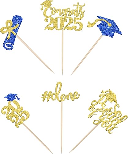 Miniatura 76 de 30 piezas 2024 de graduación 2024 decoración para cupcakes de doble cara clase de 2024, diploma 2024, felicitaciones graduadas, decoraciones