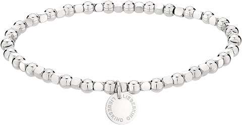 LIEBESKIND BERLIN Beads Armband – kleine Kugeln aus Edelstahl – Silber, Gold, Roségold & Schwarz – elastisch und vielseitig kombinierbar - Geschenkidee