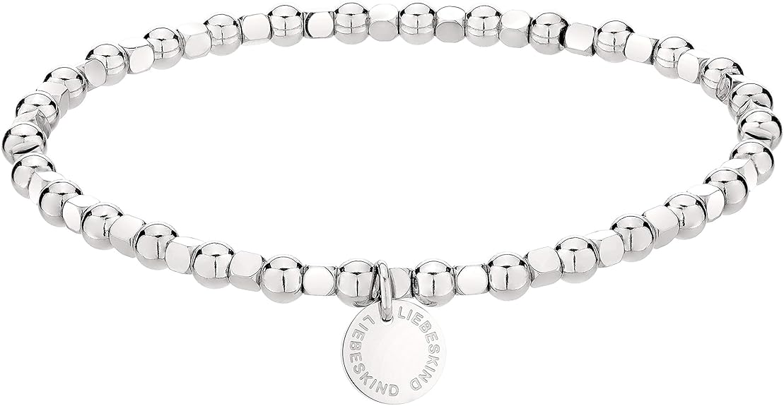 LIEBESKIND BERLIN Beads Armband – kleine Kugeln aus Edelstahl & Edelstein – Silber, Gold, Roségold & Schwarz – filigraner Damenschmuck