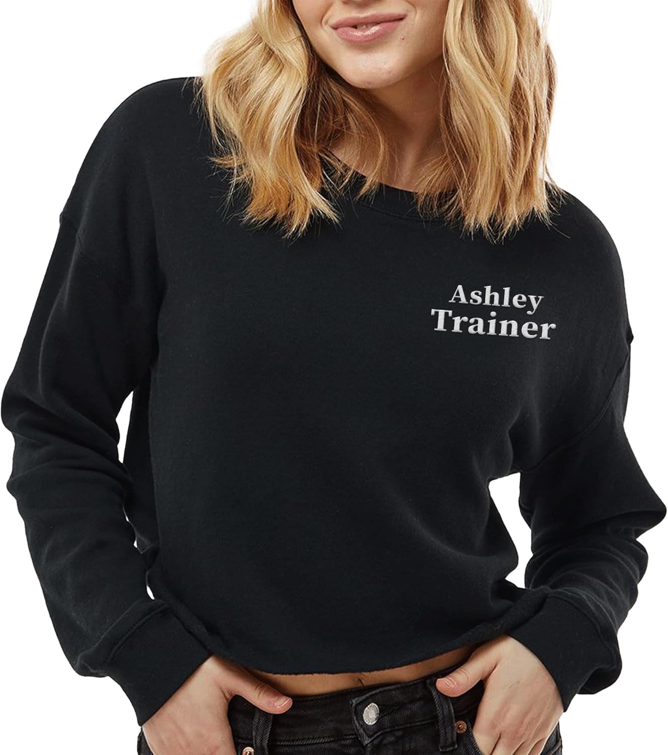 TEEAMORE Custom Embroidered Cropped Hoodies for Womens Add Your Text Crop Hooded Sweatshirt - Image 5