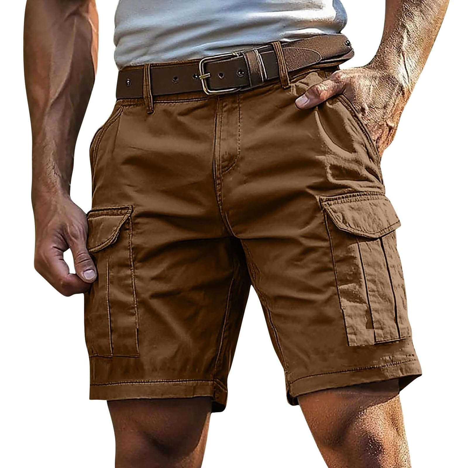 Bermudas Hombre Verano Montaña Casual Bolsillos Bermudas Senderismo Multibolsillos Trekking — view 12