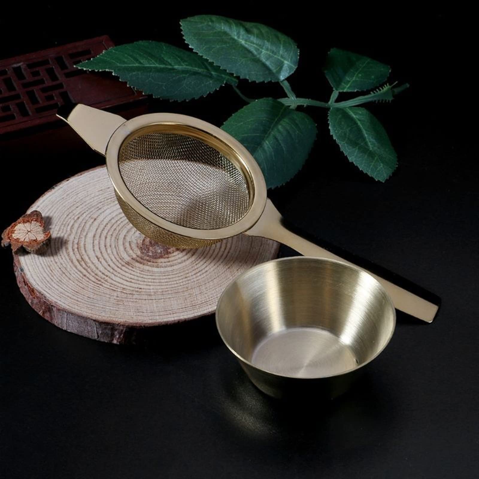 Colador de té de malla de acero inoxidable, infusor de té, colador de taza de metal, filtro de hojas sueltas con asa, herramienta de cocina