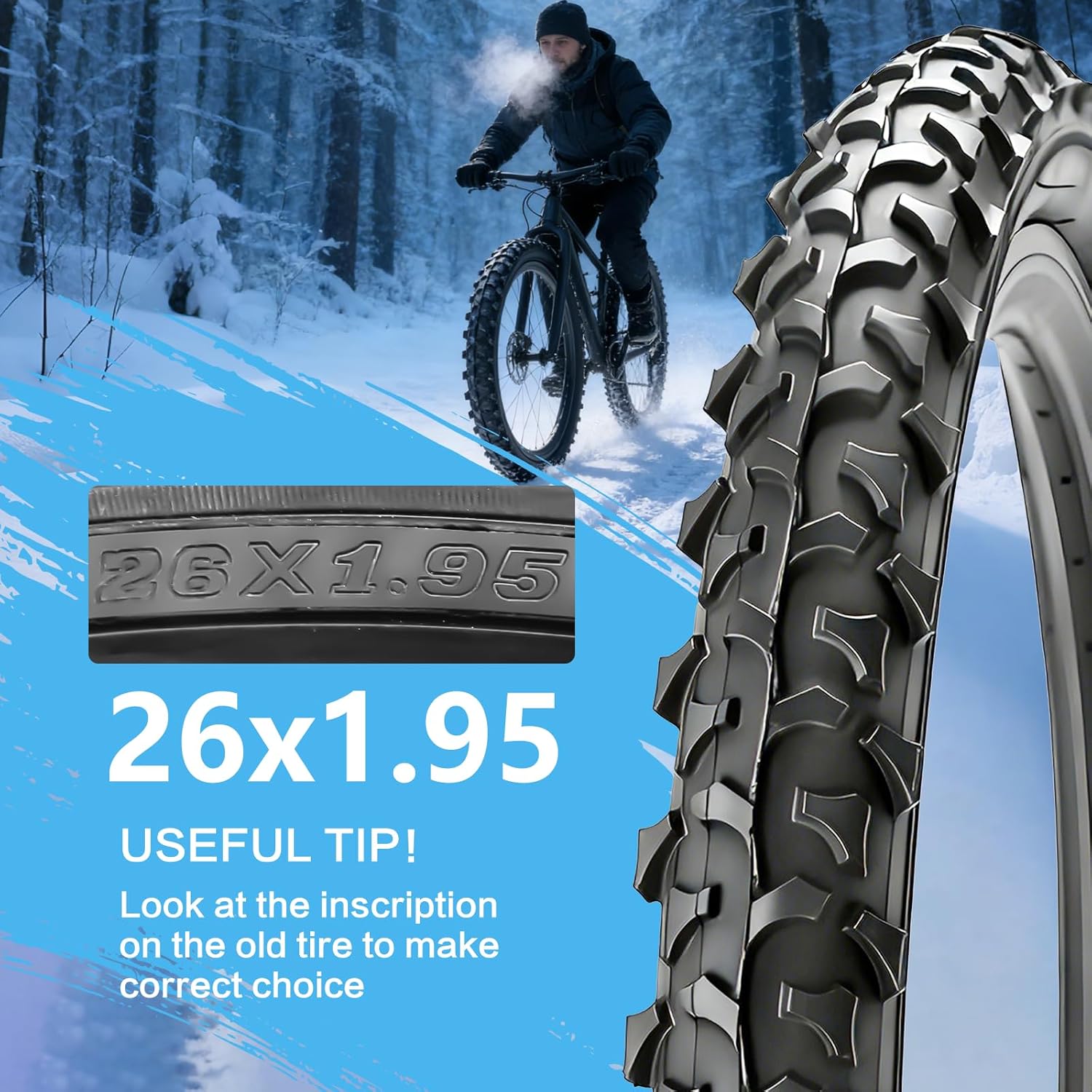 SIMEIQI 2 Pack 16"/18"/20"/26"x1.95" Bike Tires and Tubes AV 32MM Compatible with 16"/18"/20"/26"x1.75"/1.95" Replacement Bike Tires for Mountain Trail Hybrid Bicycles
