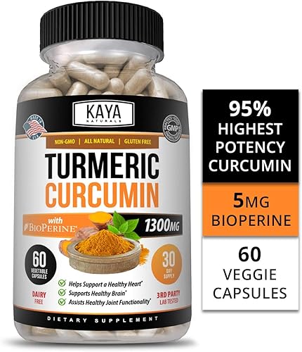 Miniatura 2 de Kaya Naturals Cúrcuma Platino, 60 cápsulas de bioperina, soporte premium con 95% curcuminoides estandarizados - 60 cápsulas