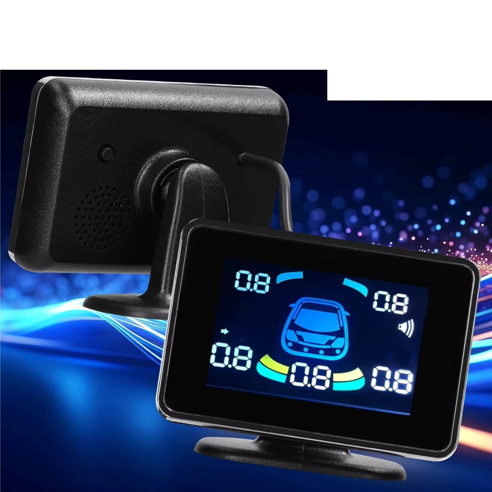 Sensores PDC Sensor Aparcamiento Coche 8 Sensores Radar Marcha Atrás Sonido Advertencia Zumbador Silencio Detección Distancia Monitor LCD Ayuda