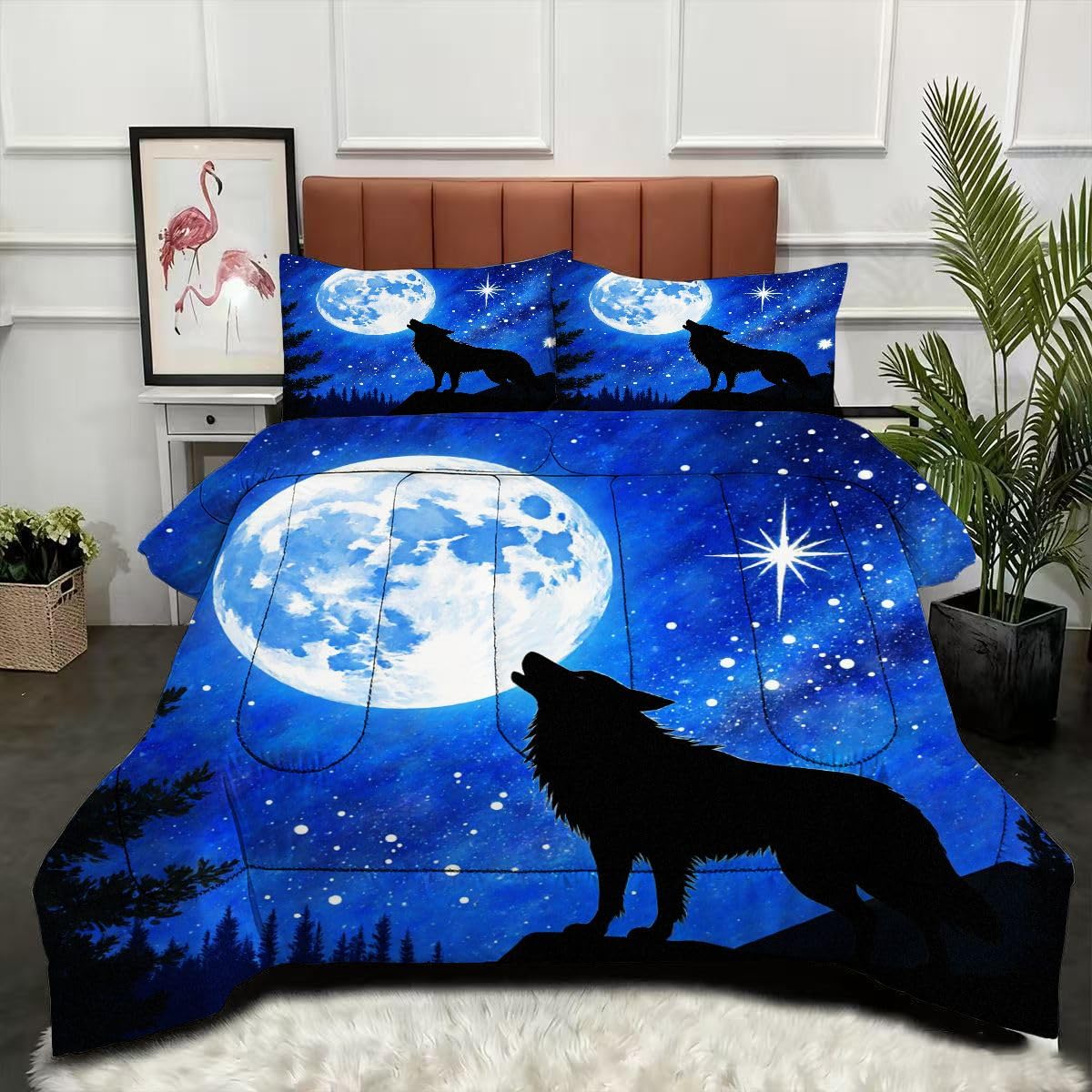 Couette 220 x 240 Loup 3D, une parure de lit protectrice pour des nuits sereines à deux
