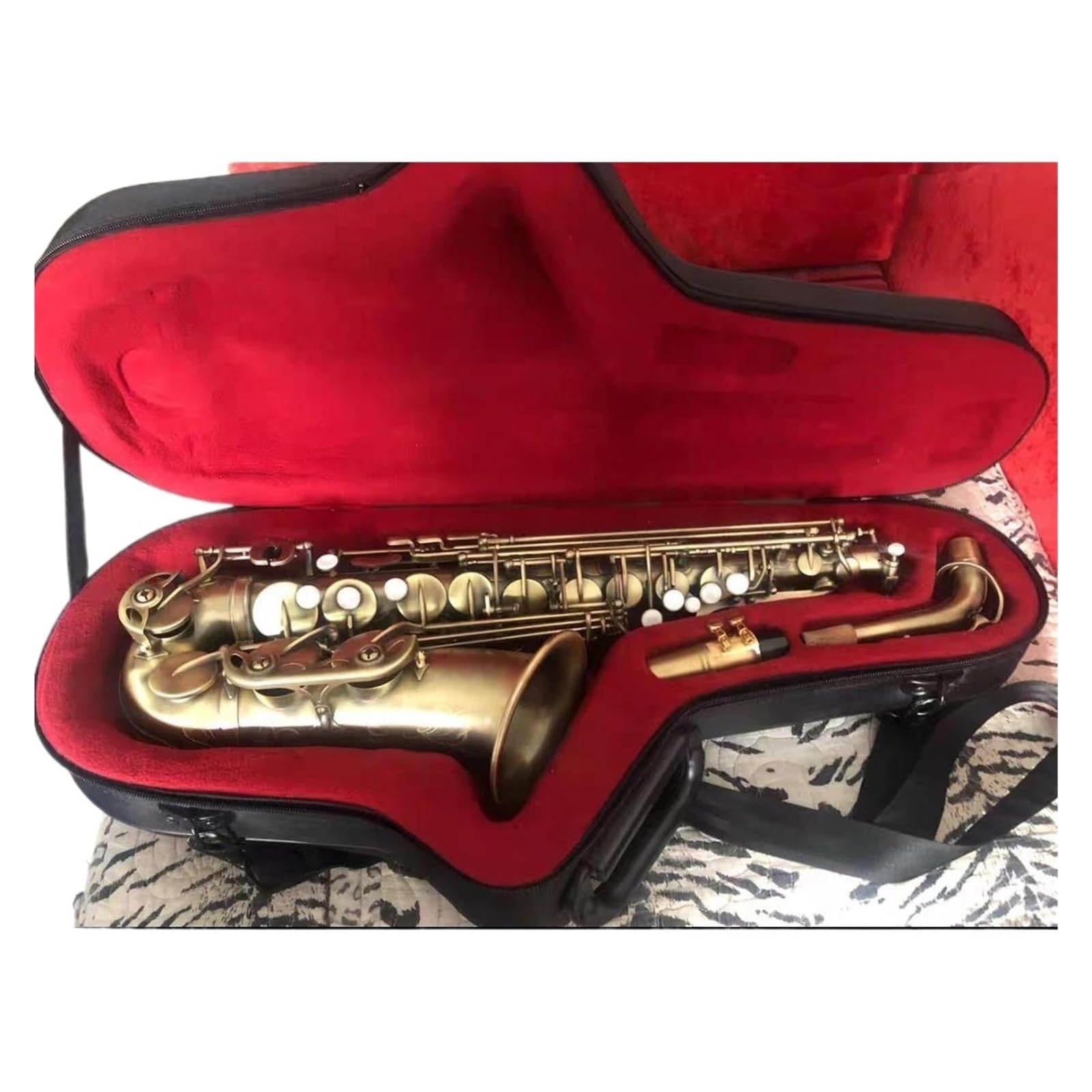 sassofono Sassofono Contralto In Mib Simulazione Antica Sax Contralto Strumento Musicale A Fiato Professionale (Color : Leather bag)