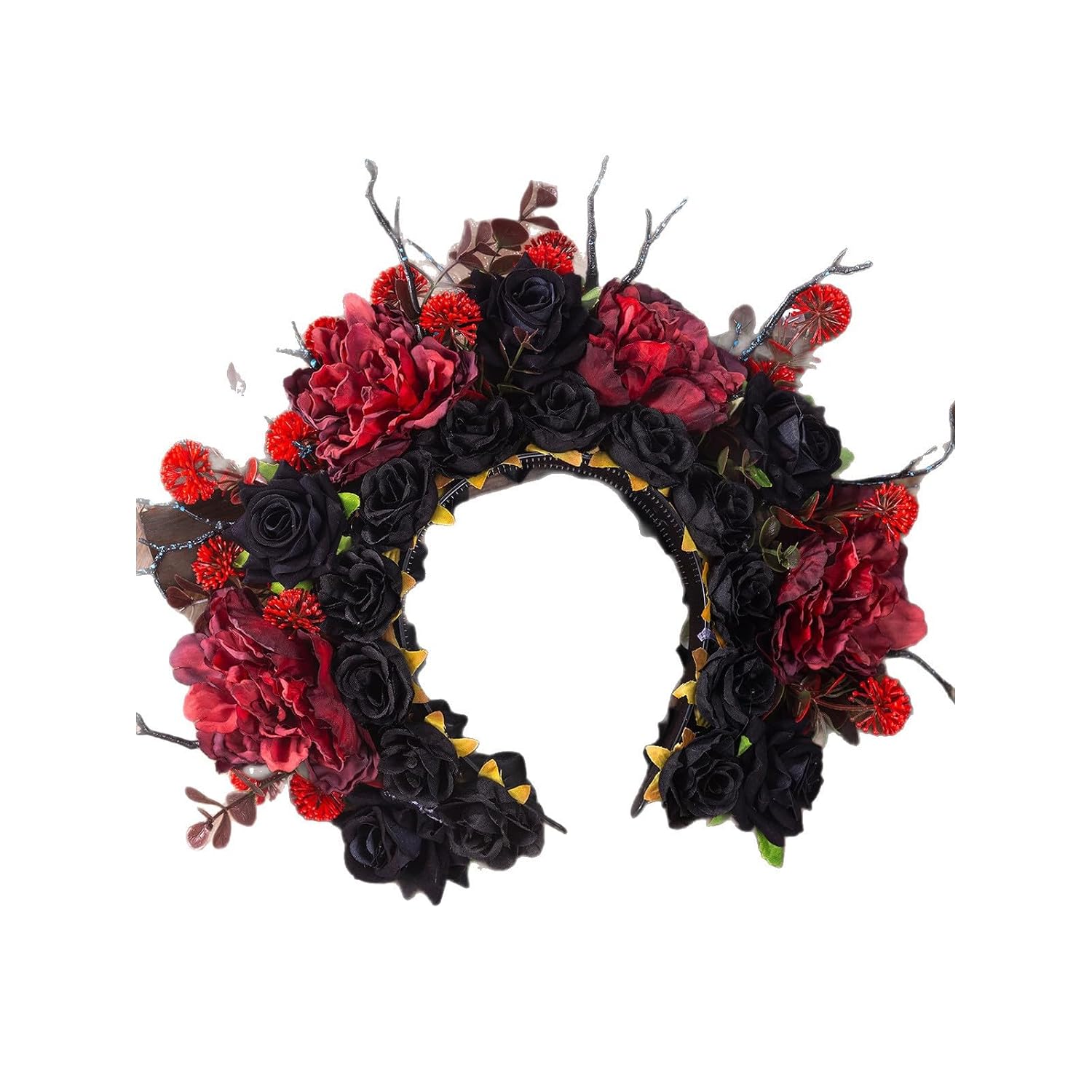 Head Circlet with 3D Simulation Blossom for Themed Photoshoots Dramatic Fashion Styling Hair Ornament Hair Ornament