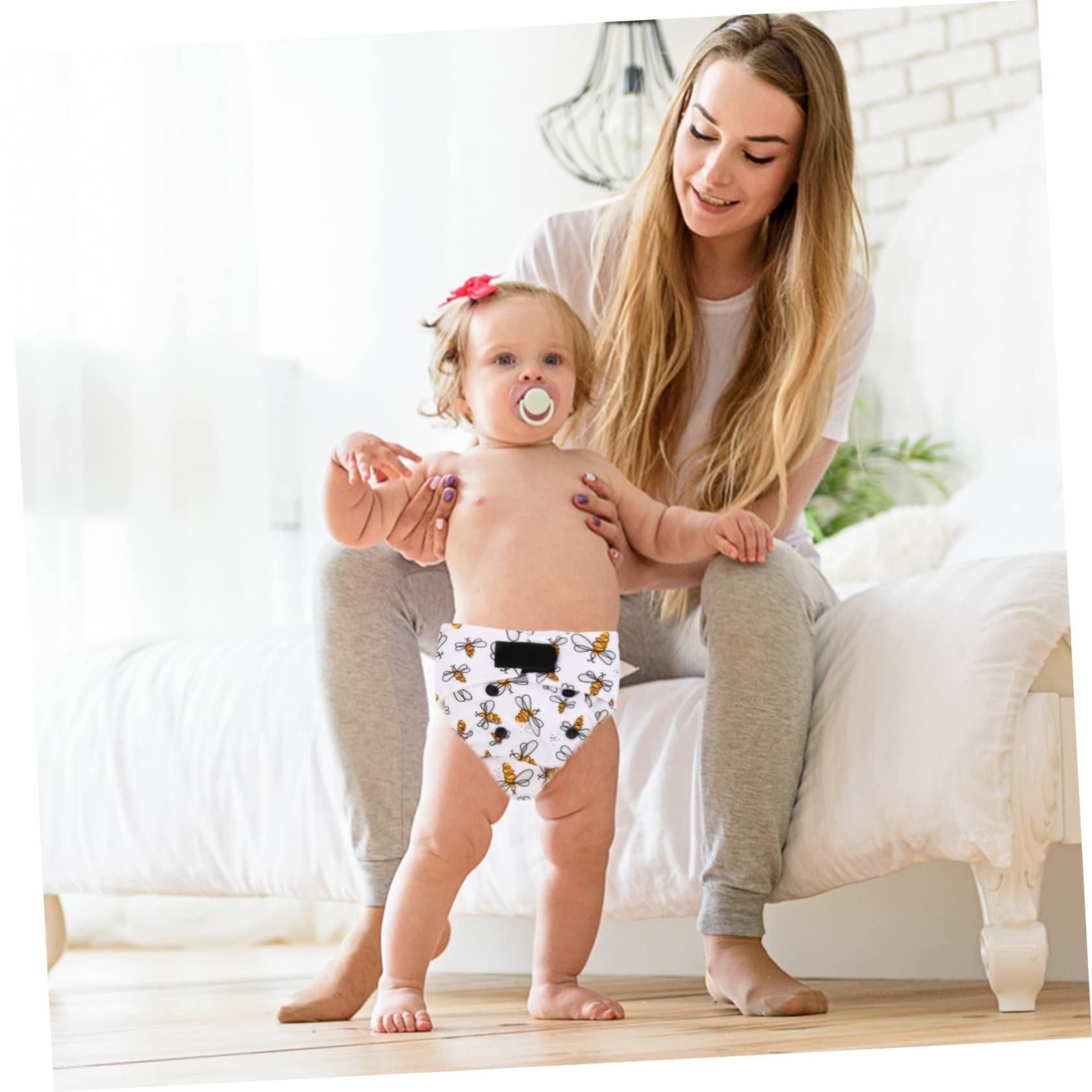 ifundom Lot De 5 Couches Lavables En Coton Réutilisables Pour Bébé Design Élégant Et Confortable