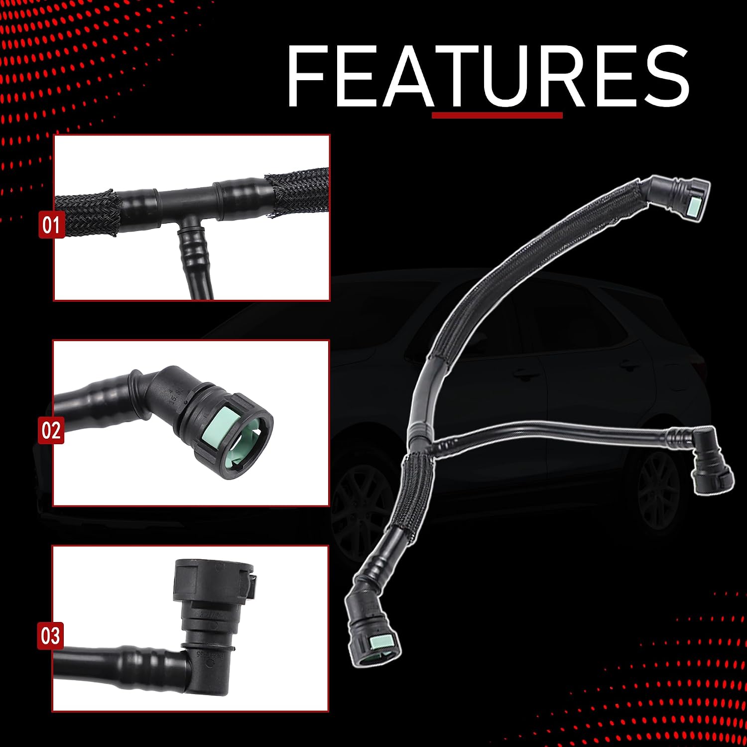 PCV Valve Hose Positive Crankcase Ventilation Tube Compatible with 2018-2022 EQUINOX TERRAIN 1.5L Replaces 12680624 12687544 12668725