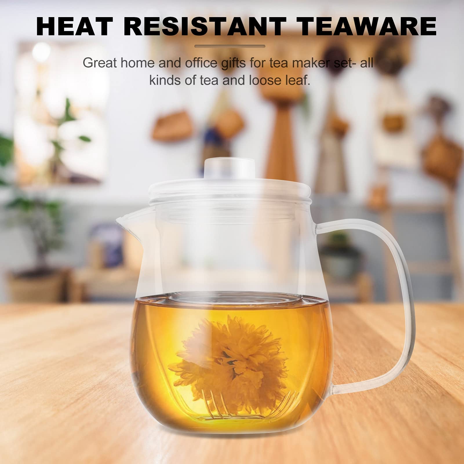 Tetera De Vidrio Resistente Al Calor Hogar Tetera Práctica Transparente Para Preparar Té o Infusión De Vidrio Para Uso Diario
