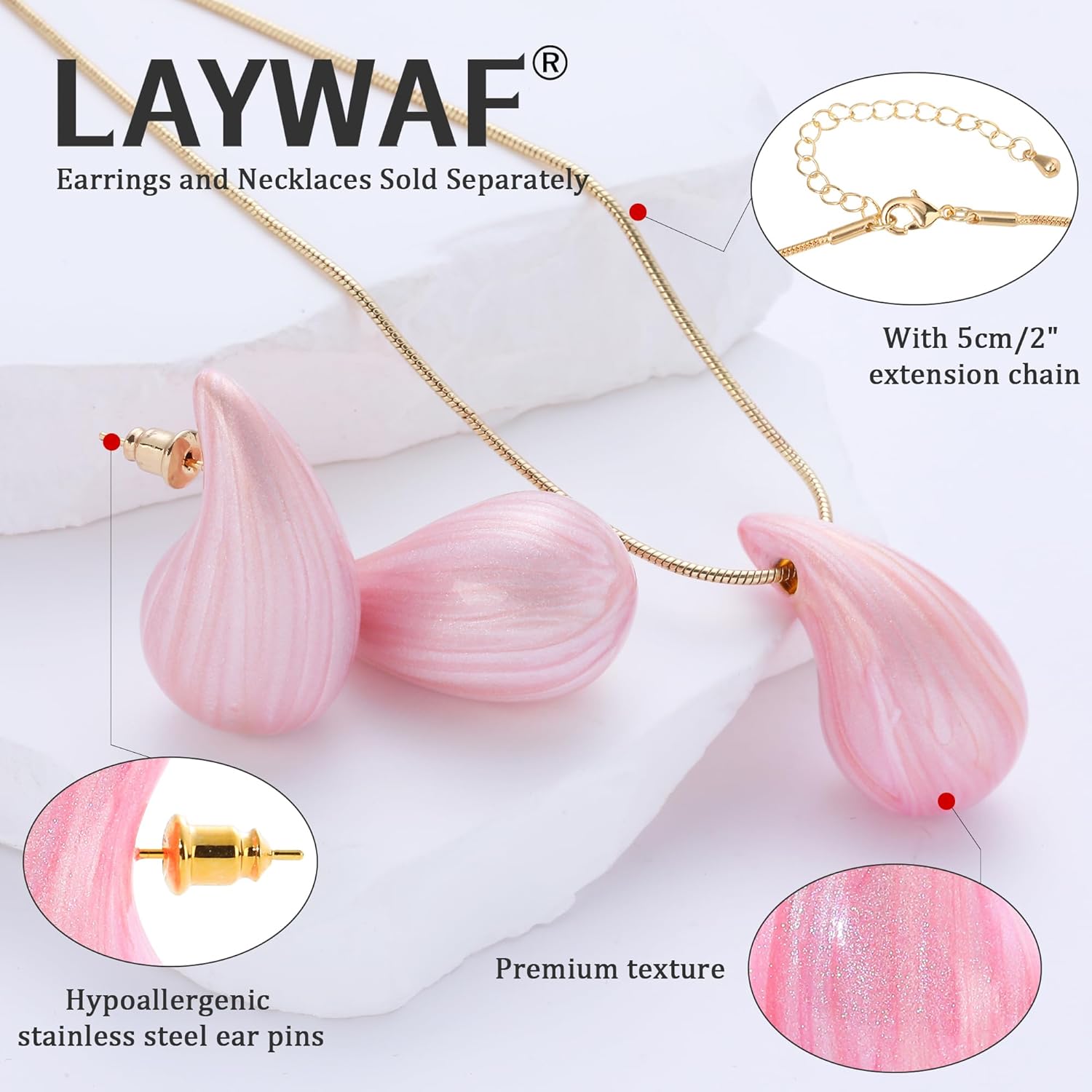 Big Hoop Earrings for Women Trendy, Teardrop Dangle Earrings Jewelry, Hypoallergenic 22K Gold Plated Stainless Steel Posts, Nickel Free Chunky Stud Earrings, Designer Duped Jewelry - Image 5