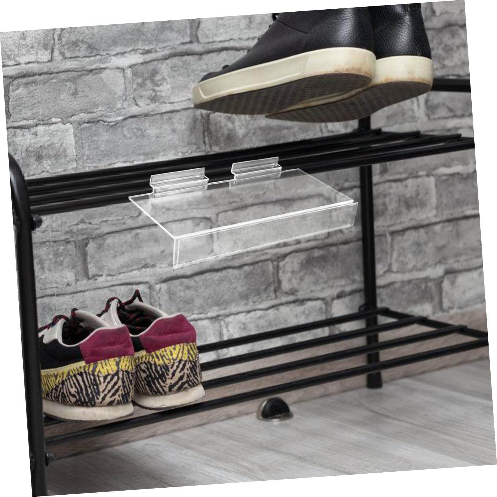 6 Pack Klar Acryl Schuh Regale für Slatwall Display Schwimmende Wandmontage Rechteckige Regal für Schuhe