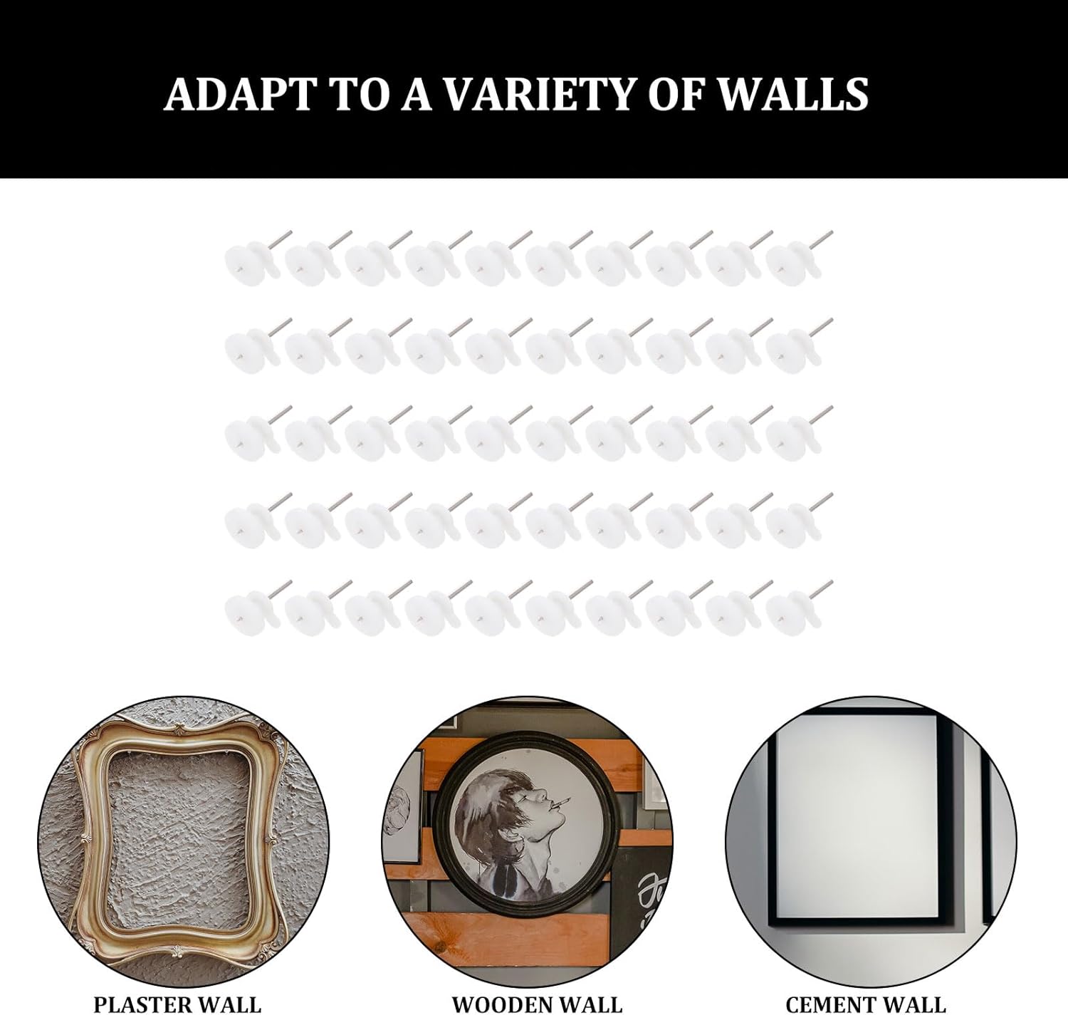 Cabilock Photo Frame Hooks Mini White Traceless Wall Hanging Nails Picture Hangers Hanger Accessories for Oil Paintings and Home Decor