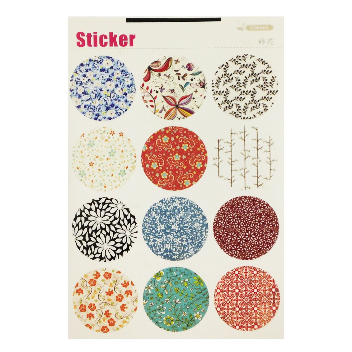 Wrapables décoratifs Motif Floral Lot d'autocollants