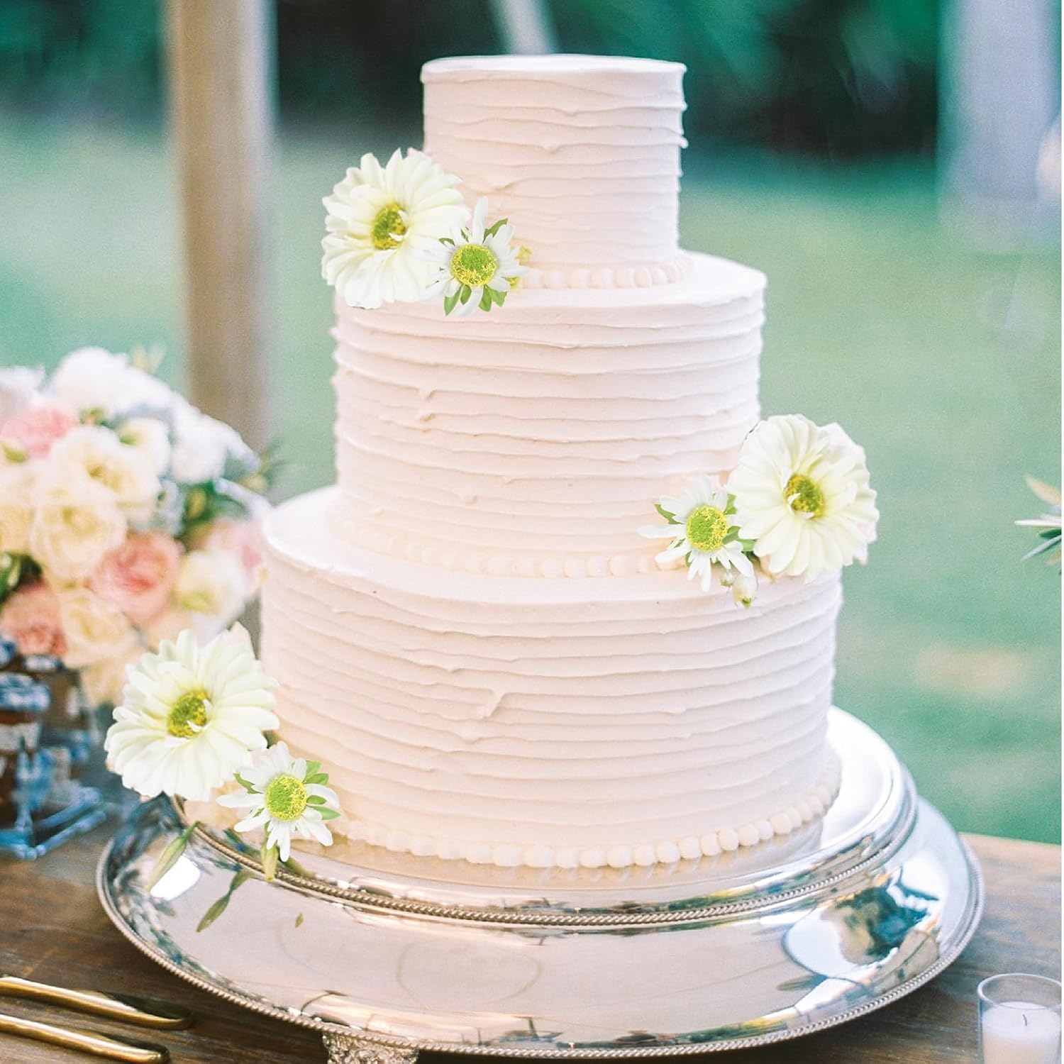 6Pcs White Daisy Artificial Flowers 24.4’’ Silk Fake Wildflowers Fake Daisies with Stems for Vase Table Centerpiece Home Wedding Party Garden Decoration(White) - Image 6