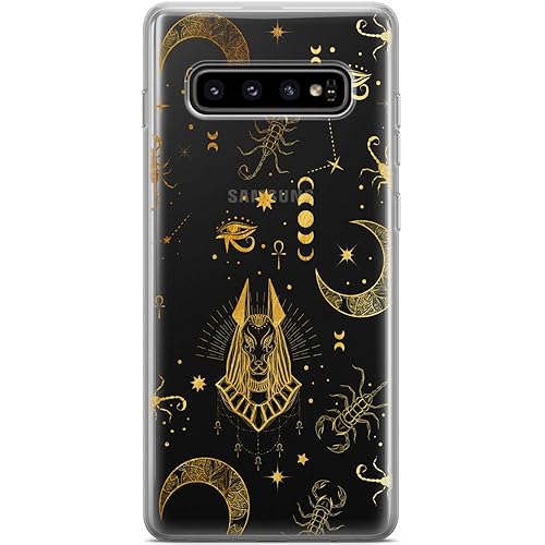 Mertak Funda compatible con Samsung Galaxy A73 A72 5G A71 A70 A53 A52 A32 A50 A21s Flexible TPU Ligero Diseño de silicona Luna Diseño Anubis Patrón