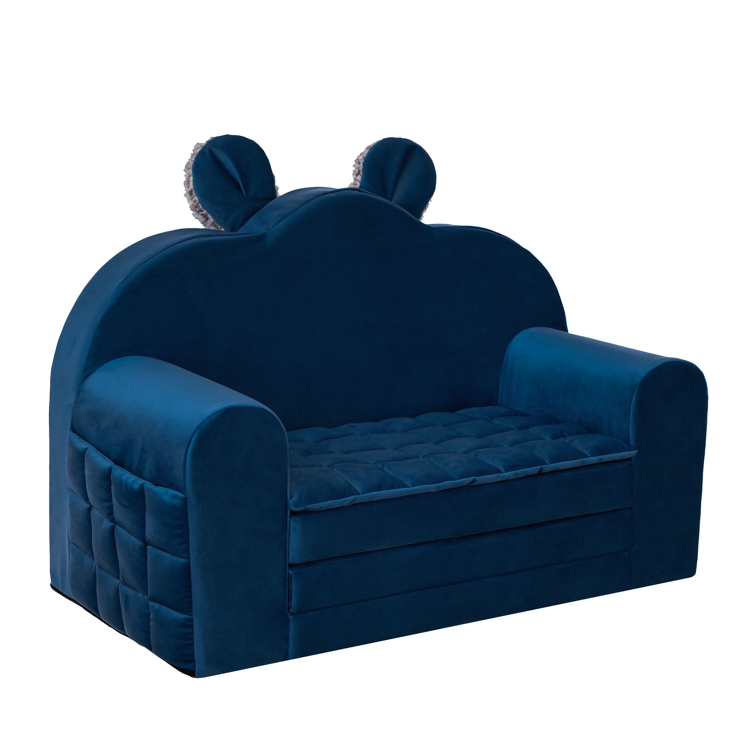 Divano letto per bambini, divano letto, divano, poltrona, divano, cameretta dei bambini, pieghevole, in gommapiuma, 71 x 35/91 x 48 cm, blu navy