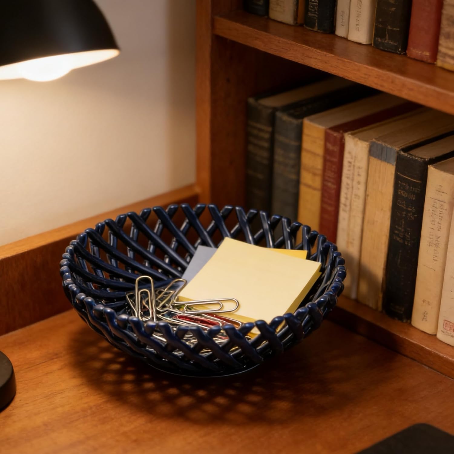 Ceramic Fruit Bowl Basket Bowl for Kitchen 10 Inches Ceramic Decorative Bowls Fruit Basket for Fruit, Vegetables,Gift,Table Countertop,Home (Blue)