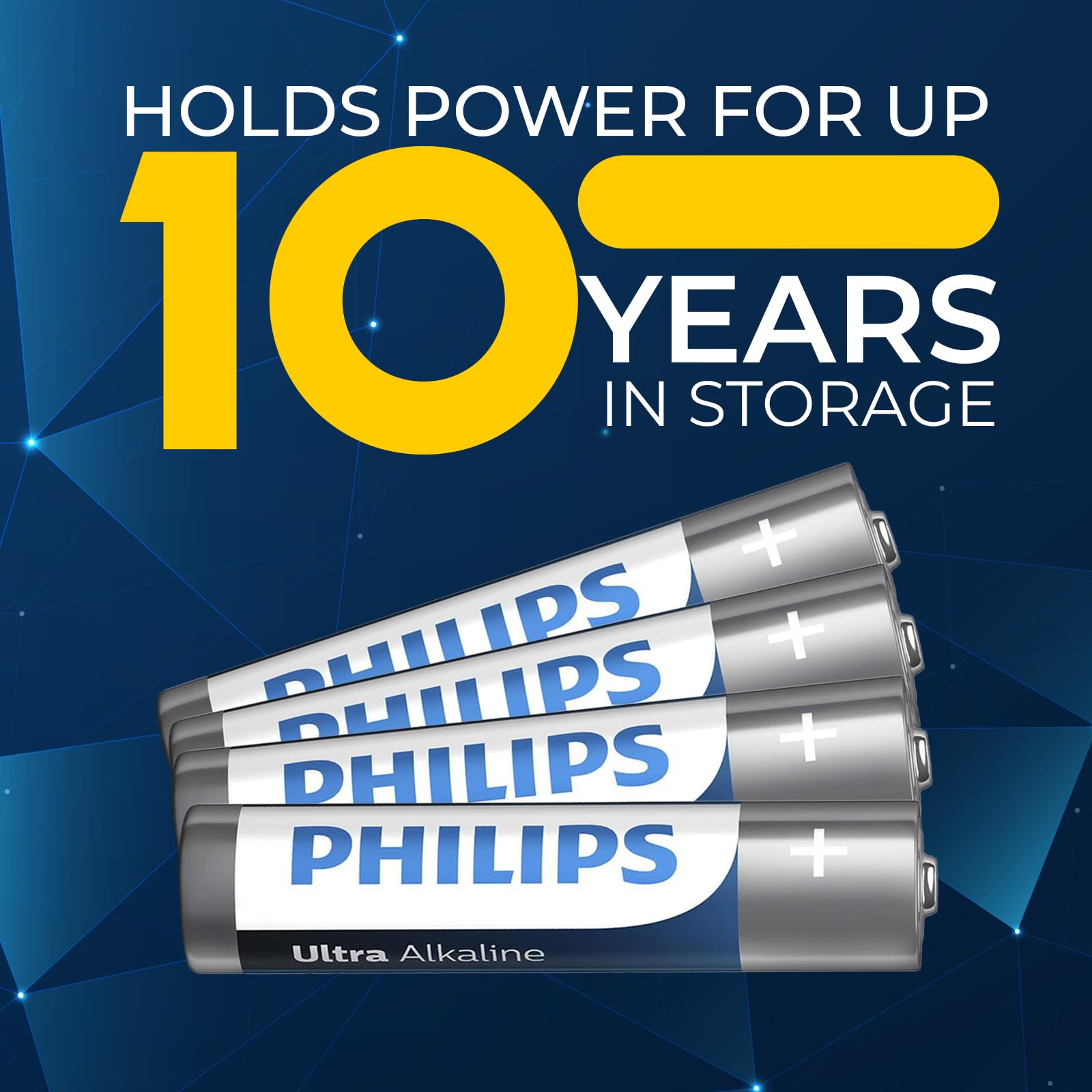 PHILIPS Lot de 96 piles AAA ultra alcalines de 1,5 V - Triple AAA - Durée de vie de 10 ans - Batterie AAA longue durée - 129 % de puissance en plus - Performance supérieure - Anti-fuite.