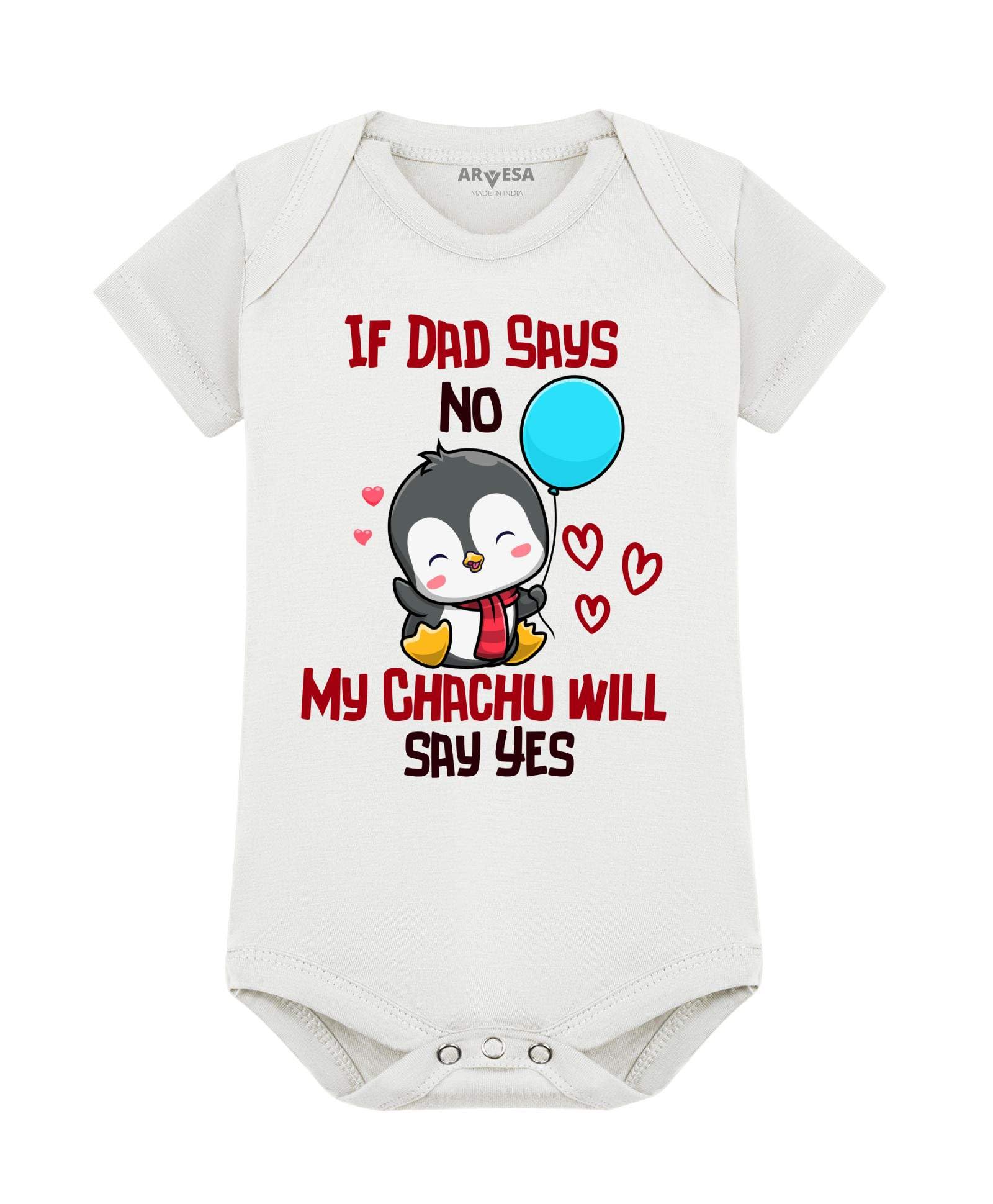 arvesa If Dad Say No My Chachu R-1181 Chachu Bodysuit, Sleepsuits, Rompers For New Born Baby Clothes 0-3 Months Unisex Stylish Dress For Baby Boy & Girl, Newborn Infant Outfit-picture-21