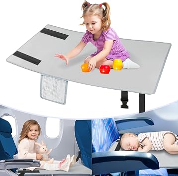 WFIST Airplane Seat Extender for Kids - Toddler Travel Bed with Mesh Pocket - Comfortable Footrest Hammock for Air Travel