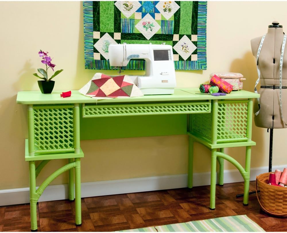 Arrow Cabinet 1014 Florie Wicker Sewing Cabinet, Green