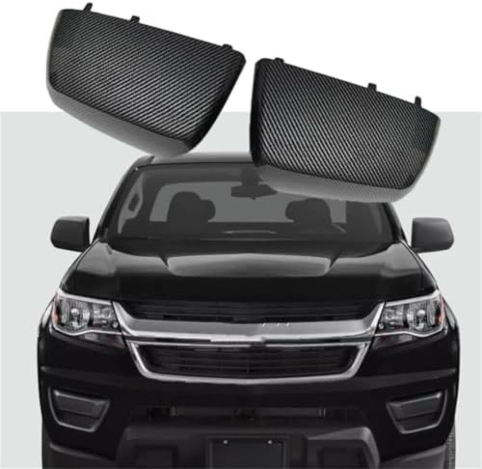 Osłony lusterek bocznych samochodu Lewe prawe drzwi boczne Osłona pokrywy tylnej, dla Gmc, dla Canyon Pickup Truck 2015-2021 Obudowa osłony lusterka samochodowego (Carbon Fiber Black)