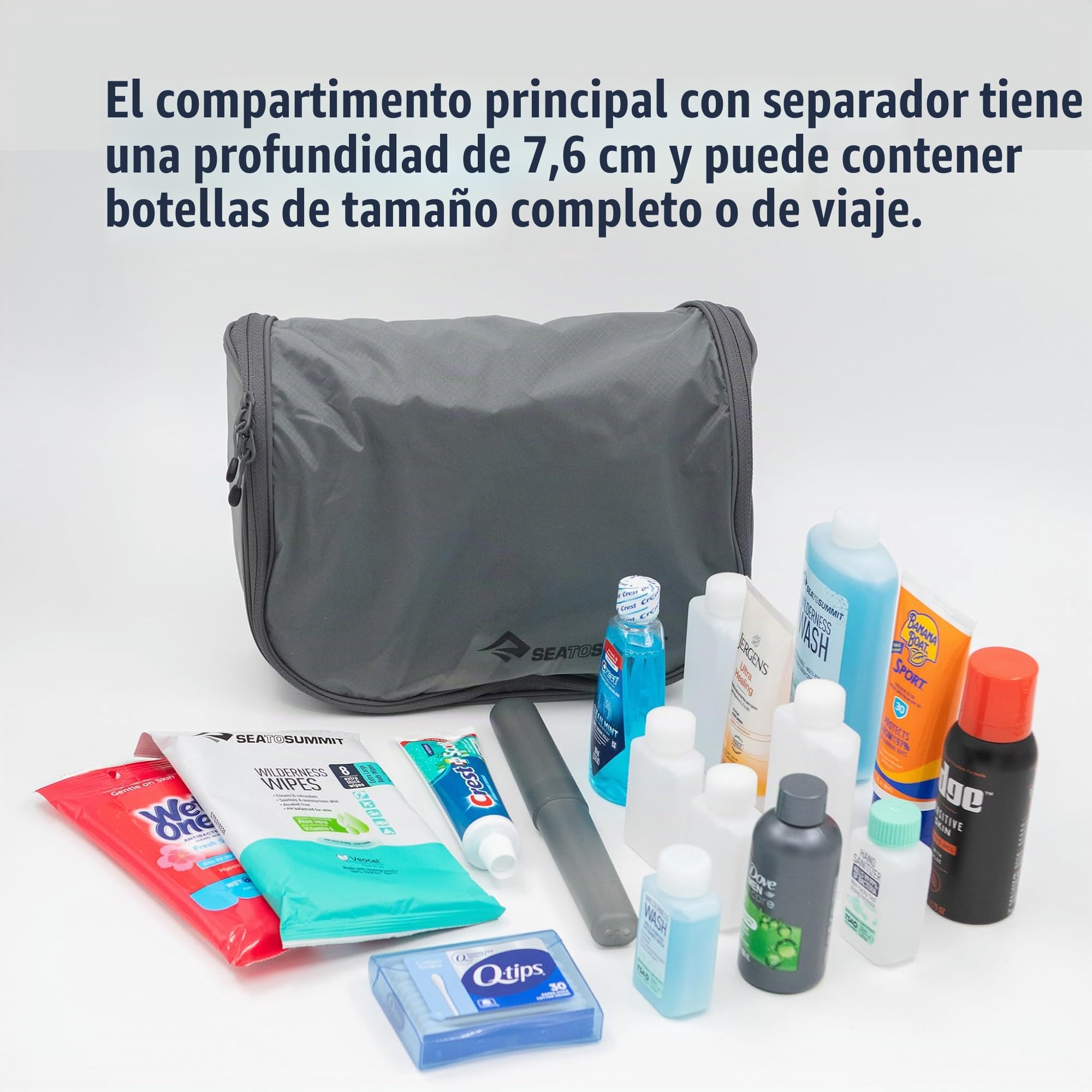 Sea to Summit TravellingLight - Neceser Colgante Organizador de Viaje para Hombres y Mujeres, Gris Peltre., L, Grande