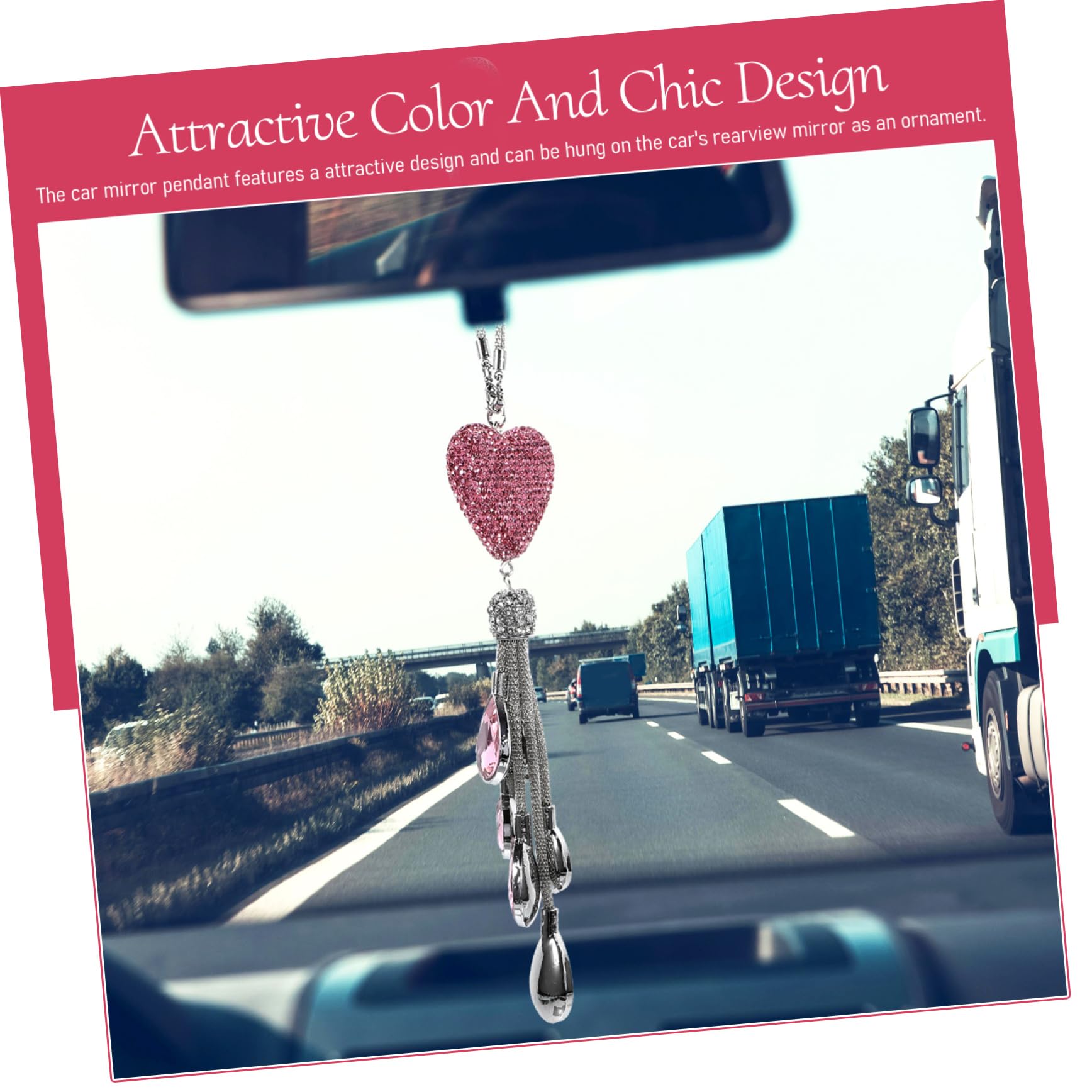 Gatuida 4stücke Car Pendant Herzform Hängedekoration Für Auto Rückspiegel Glänzendes Accessoire Für Damen Stilvolle Autoinnenraumdekoration Kristallanhänger
